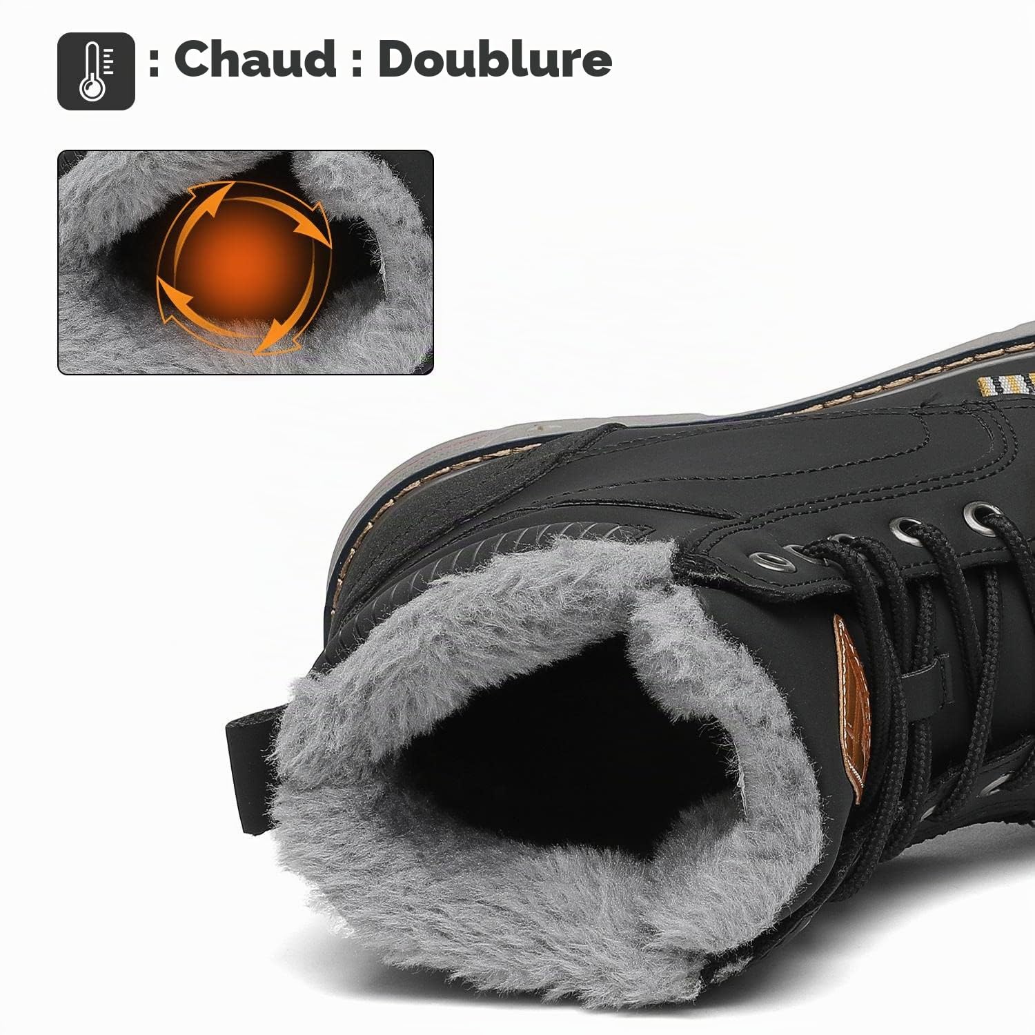 Mishansha Chaussures d'hiver Homme Femme Légère | Bottes de Neige，Bottines，Répondant à l'eau，Antiderapante，Avec Chaude Doublée，pour Randonnée，Trekking，Marche