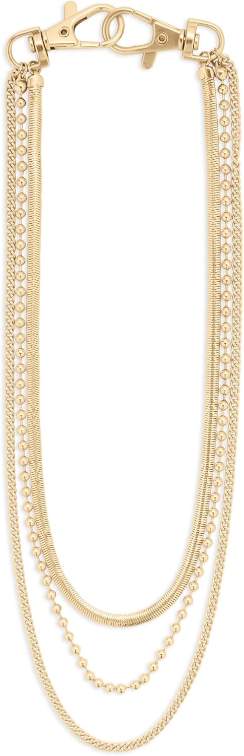 Lucky Brand Gold Tone Multi Chain Wallet Chain, Gold, One Size