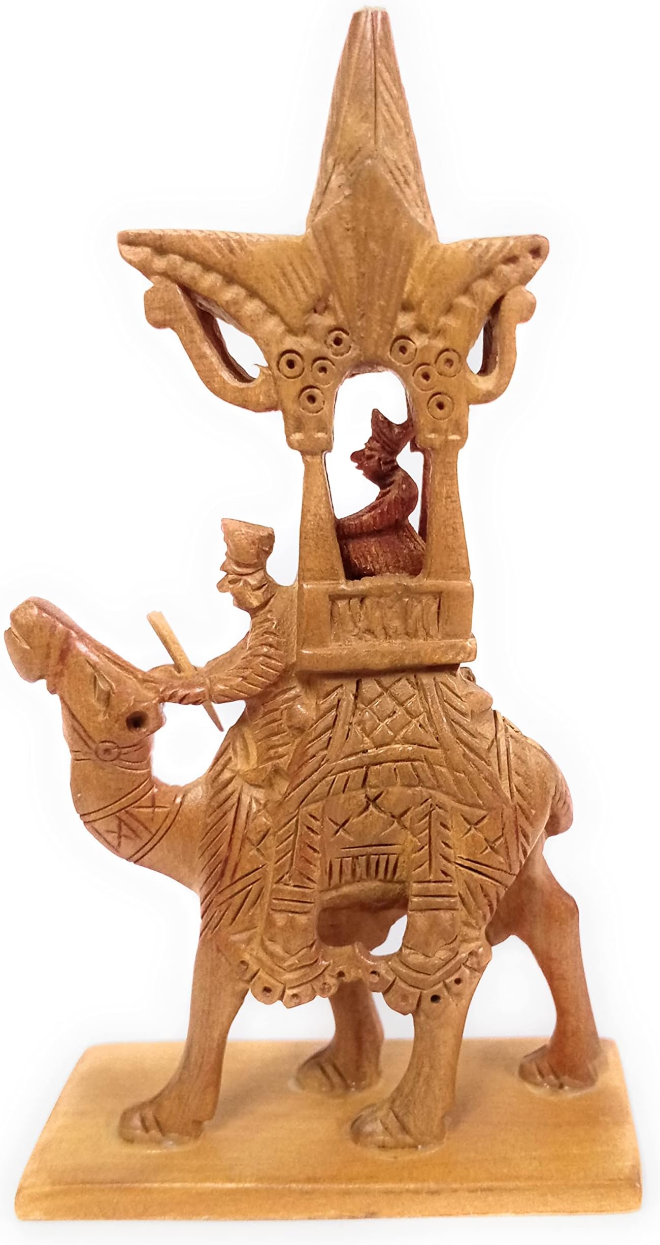 Artzeals Sandalwood Camel Ambawari handcarved with Palanquin 4 Inch