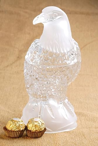 Miniatura 2 de Polish Kitchen Accessories Tarro decorativo para el hogar de Eagle Candy Buffet de almacenamiento de cristal con tapa, 9 pulgadas de alto, fabricado