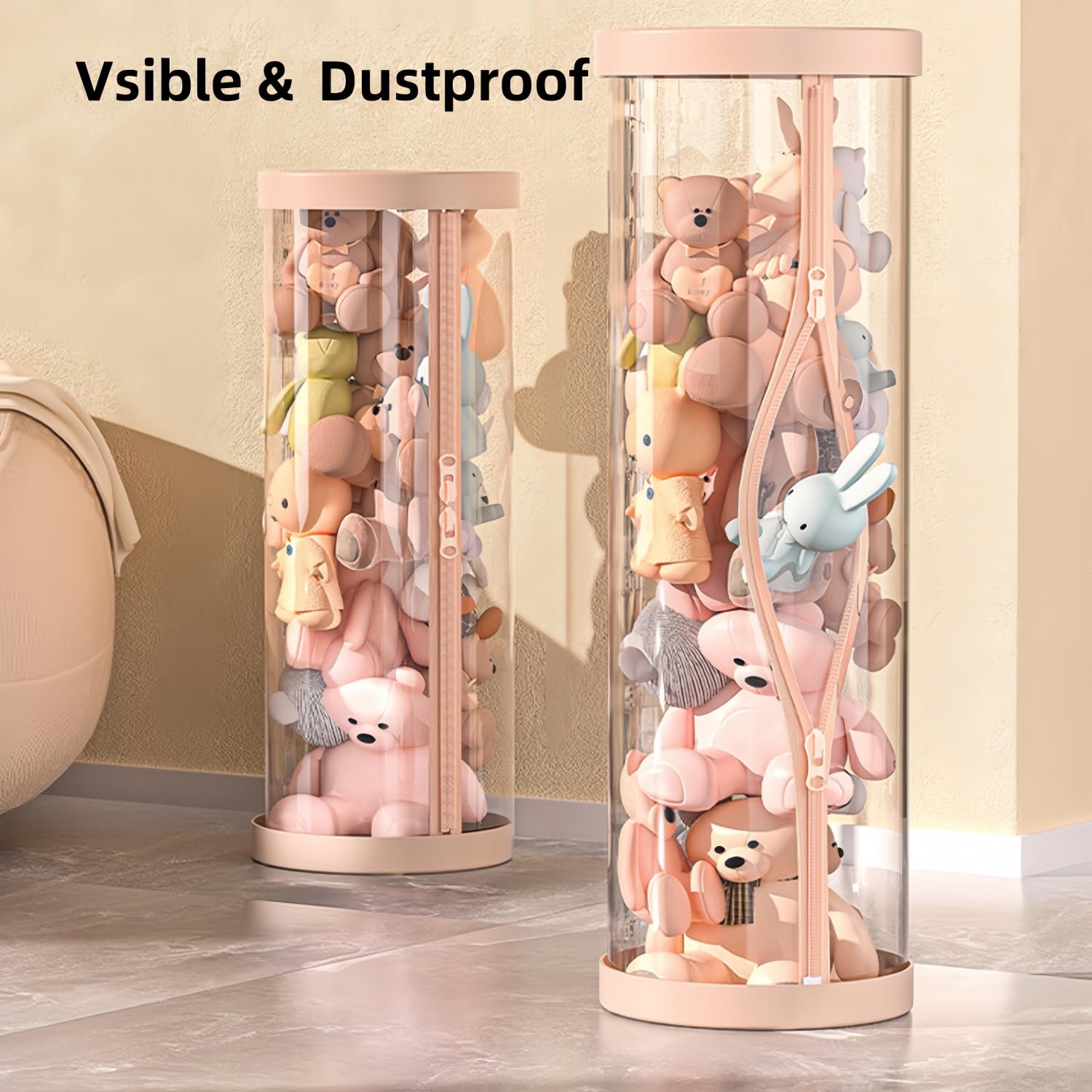 Tour De Rangement Pour Peluches Avec Roulettes - Tube Transparent Décoratif Pour Chambre D'Enfant Et Salle De Jeux Rangement Peluche