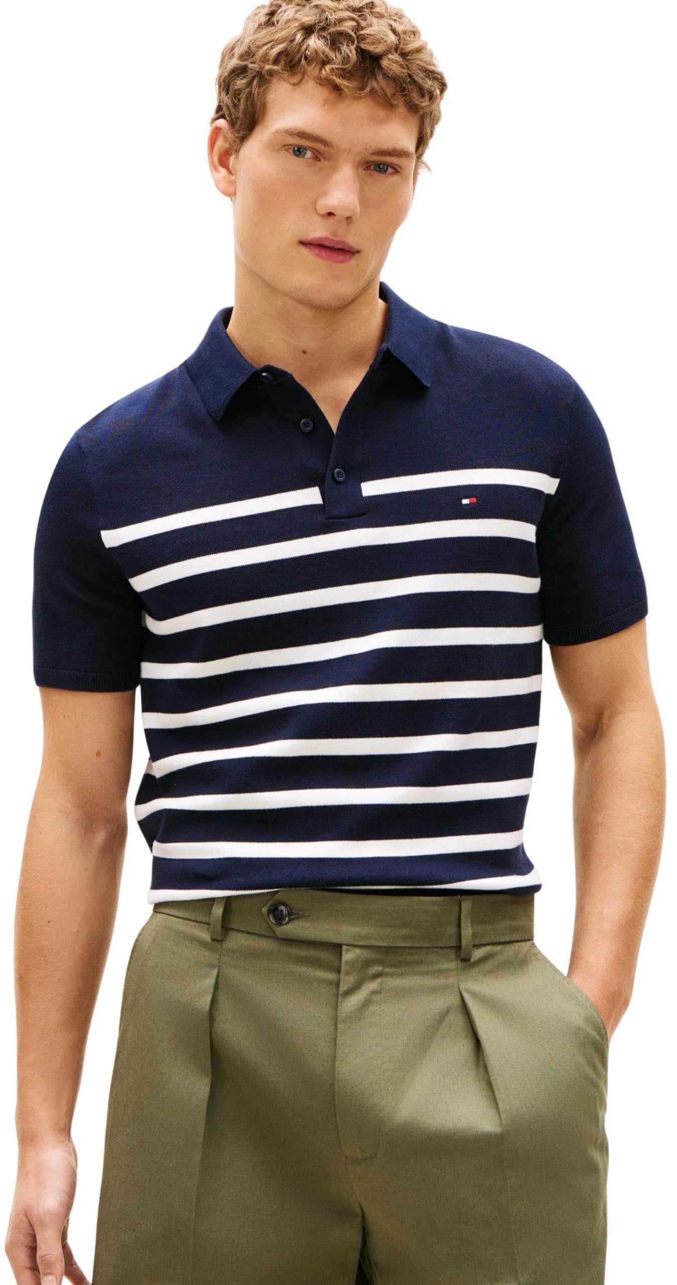 Tommy Hilfiger Herren Poloshirt Kurzarm Essential Cotton Knitted Dick