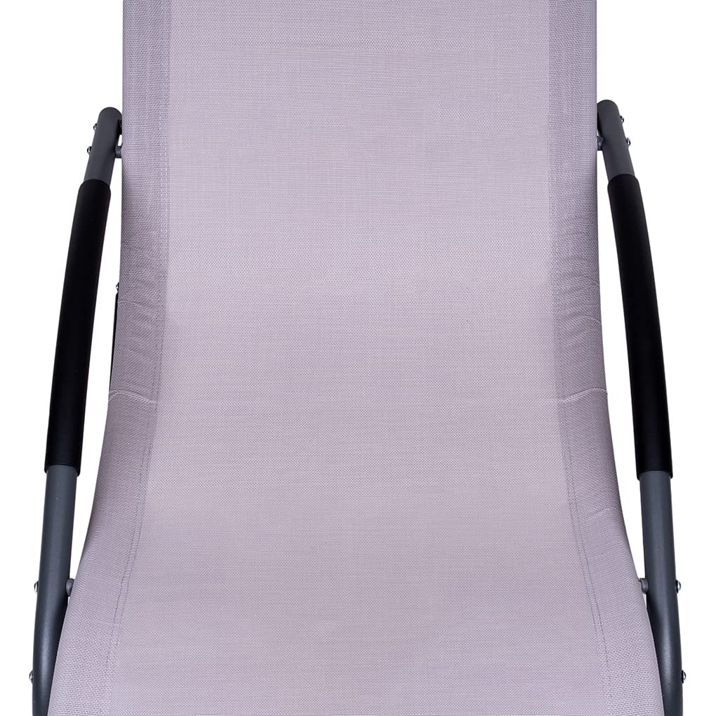 Hortan Lettino Sdraio Prendisole Con Struttura A Dondolo, Seduta Ergonomica, Cuscino Poggiatesta, Telaio In Acciaio E Sacca Portaoggetti Per Arredo Esterno, Giardino, Terrazzo e Piscina