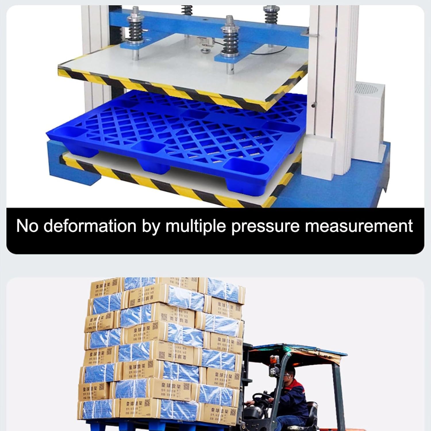 EMYJAY Storage Pallet, Shipping Grid Pads Lightweight Floor Pallet HDPE Material The Bottom Hollow Design Has No Water Accumulation Strong Load-Bearing Capacity (Color : Blue, Size : 1000x1200mm)