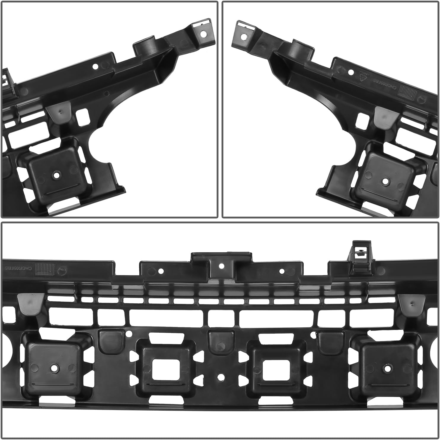 CH1065100 Front Bumper Cover Support Bracket Compatible with Jeep Grand Cherokee 2005-2007, Polished Black