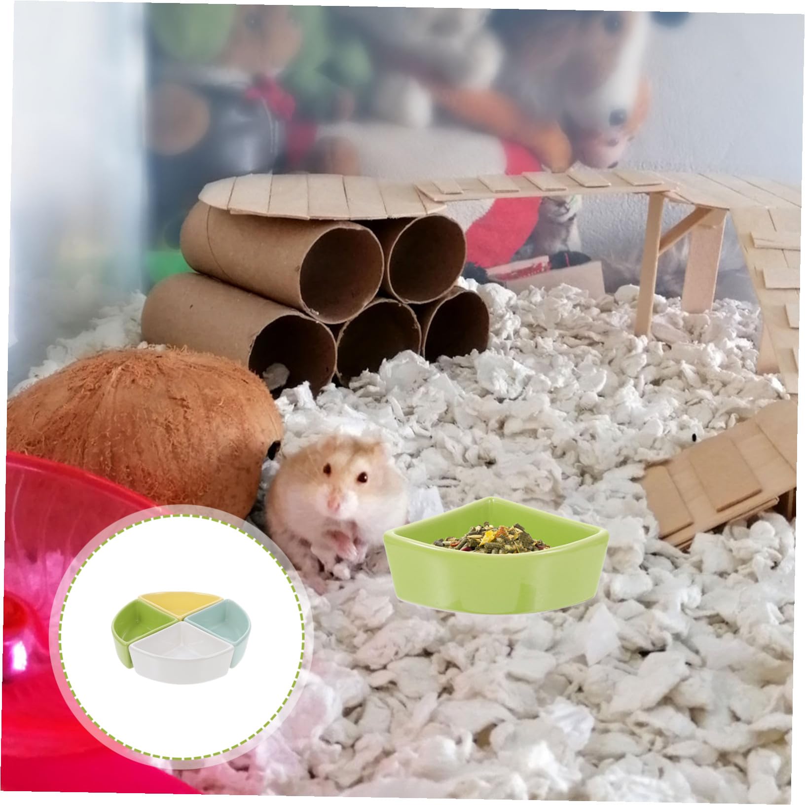 Keramik Hamsterfutternapf 4 Stück mit Glatter, Bleifreier Glasur
