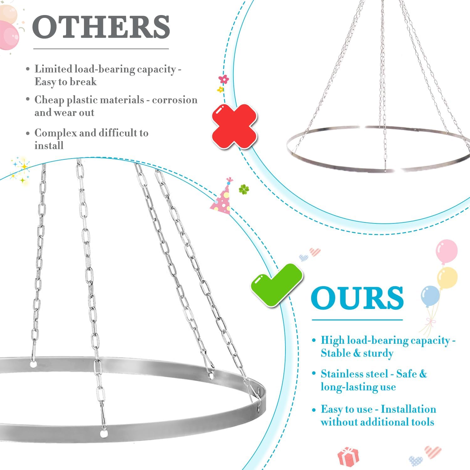 Ceiling Drape Kit 6 Panels 5x10ft Withe Ceiling Drapes with 12 Inch Ceiling Hanging Ring Chiffon Ceiling Drapery Sheer Ceiling Draping Fabric for Baby Shower Party Ceiling Decor