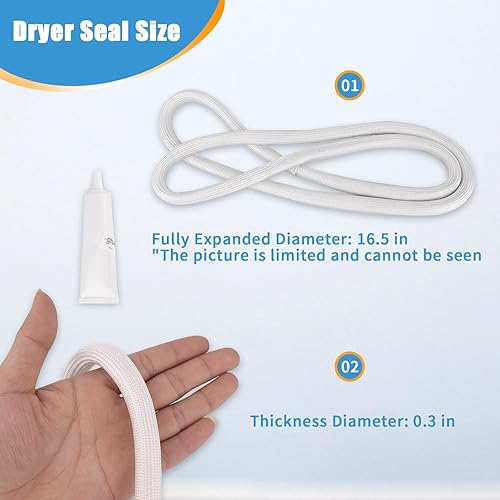 Miniatura 2 de Sello de puerta de secadora actualizado 2024 W10906683 para piezas de secadora Whirlpool W10823580, AP6034191, WP3390731 compatible con Whirlpool y