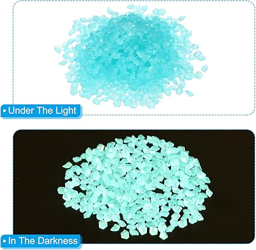 Miniatura 4 de MECCANIXITY 3000 piedras brillantes de 3 a 0.197in, decoración de piedras luminosas en la oscuridad, decoración de bricolaje azul decorativo para