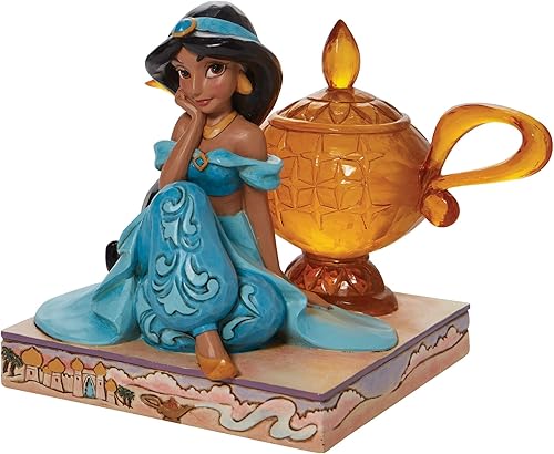 Miniatura 4 de Enesco Jim Shore Disney Traditions Aladdin Jasmine with Genie - Figura de lámpara de 5.25 pulgadas, multicolor