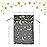 YHJZ 100PCS Moon Star Organza Bags, 4x6 inches (10x15cm) Small Mesh Bags Drawstring, Jewelry Gift Pouches for Wedding, Party, Festival, Makeup Organza Favor Bags (Black)