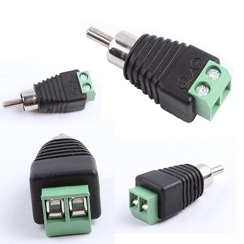 Miniatura 4 de Phono RCA Tornillos Macho Hembra Enchufe a AV Tornillo Terminal Audio/Video Conector Adaptador (10 Macho + 10 Conector Hembra)