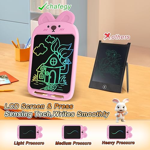 Miniatura 6 de CHAFEGY Tableta de escritura LCD de 10 pulgadas para niños pequeños, tablero electrónico de dibujo, diseño de búho león, zorro, conejo, regalo de