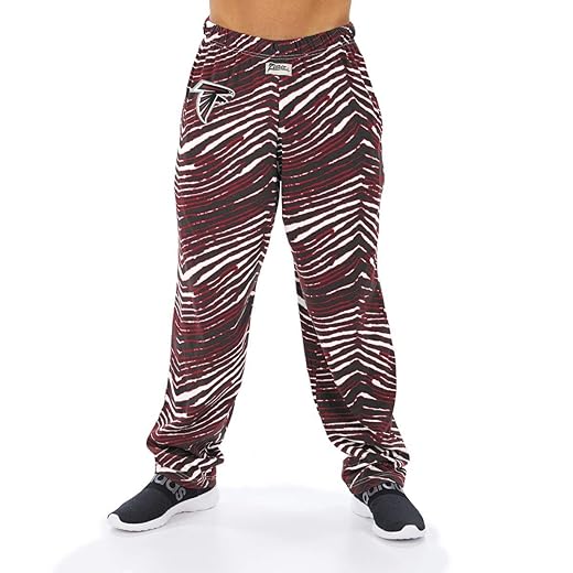 Zubaz NFL Men's Classic Zebra Print Team Logo Pants, New Orleans Saints, Medium