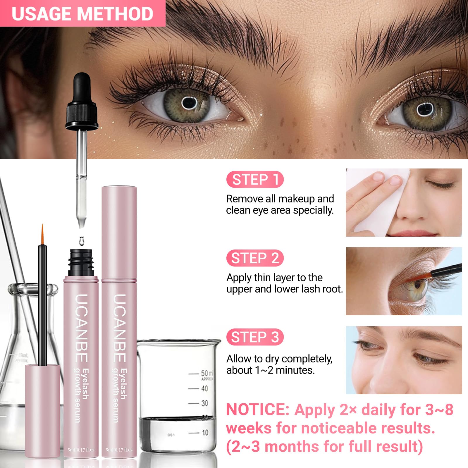 Amazon.com: Lash Serum for Eyelash & Eyebrow Growth(10ml/2Pack