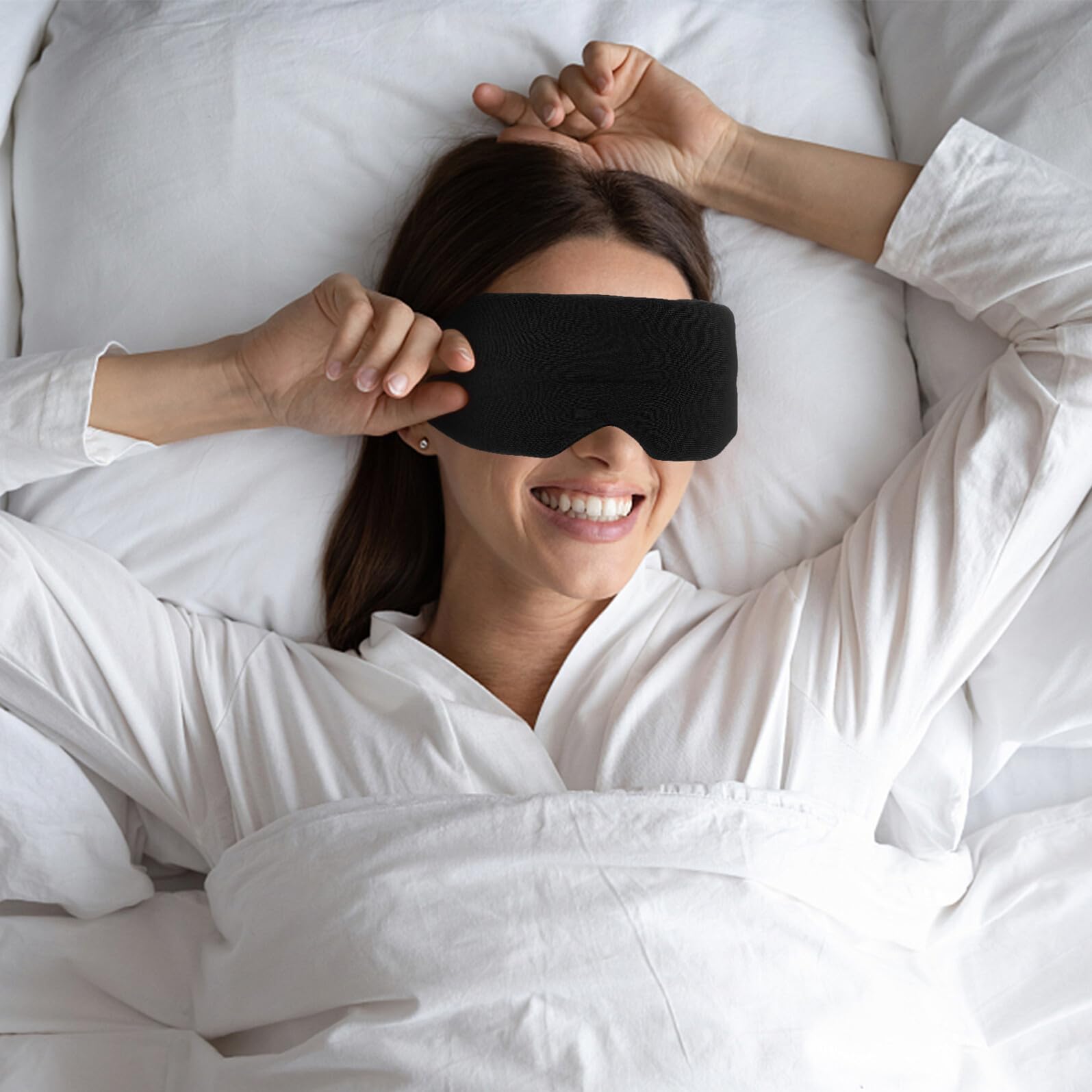 Yardenfun 2 Piezas Antifaz para Dormir de Algodón Modal Transpirable, Diseño Ergonómico Ajustable para Bloqueo de Luz, Adecuado para Viajes y Descanso Nocturno