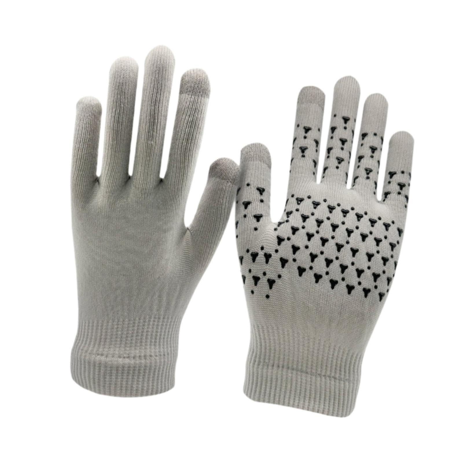 Yiju Sports Gloves for Men Women Touchscreen Lightweight Breathable Nonslip Biking Gloves Warm Mittens for Running Fishing Skating, Gray