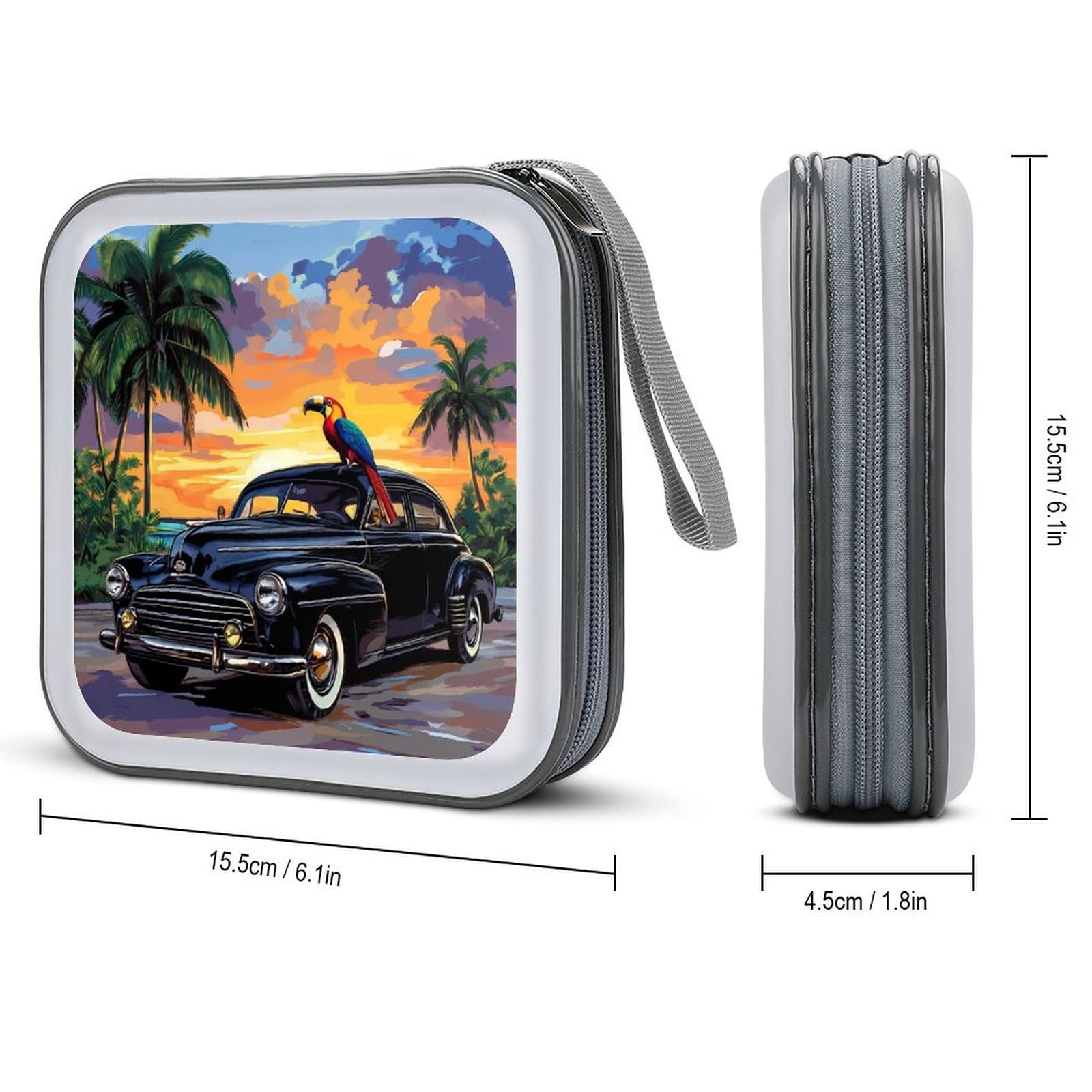Tropical Toucancar CD Case Plastic DVD Case Holder Wallet Disc Storage Organizer for Car Travel