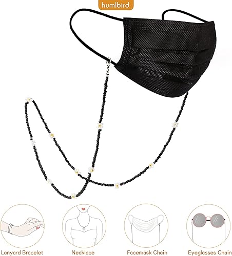 Miniatura 3 de humlbird Cadena de gafas de sol con cuentas de cristal curativo con perlas para mujer