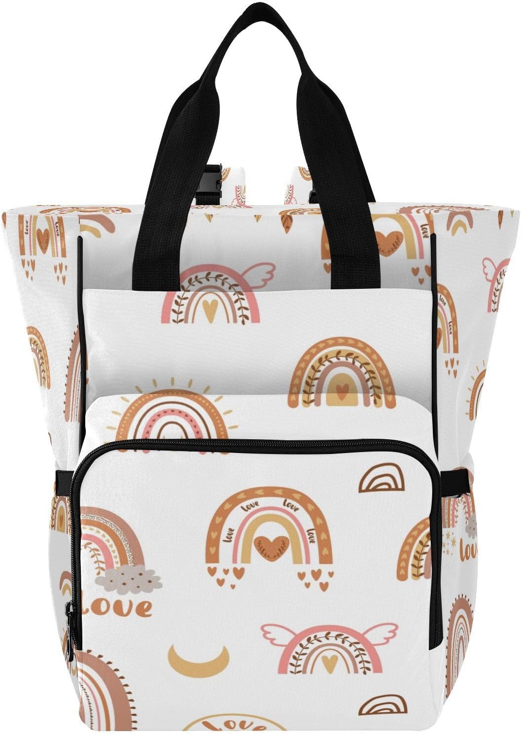 Boho Rainbow Diaper Bag Backpack, Mommy Bag, Multifunctional Diaper Backpack, Travel Backpack, Large Capacity