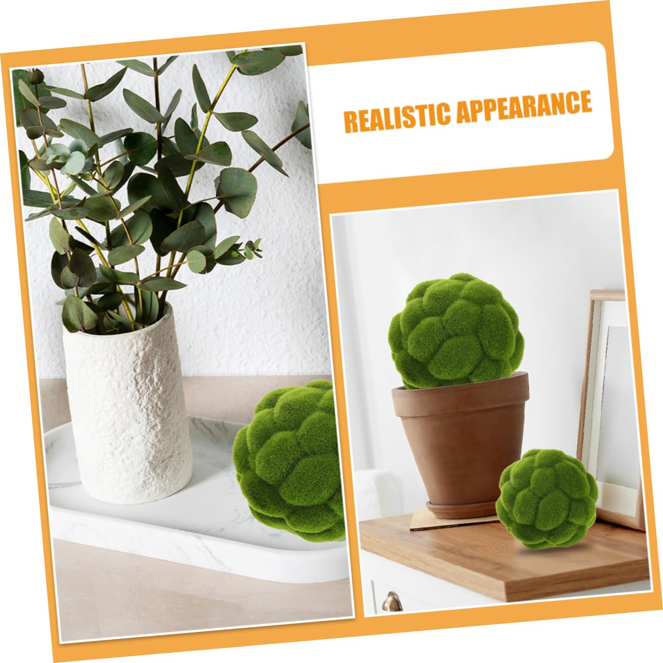 Cabilock 3piezas Bolas de Musgo Artificial para Decoración de Interiores Esferas de Musgo Simulado para Escaparates y Techos Paisajes Esferas Verdes para Jardín