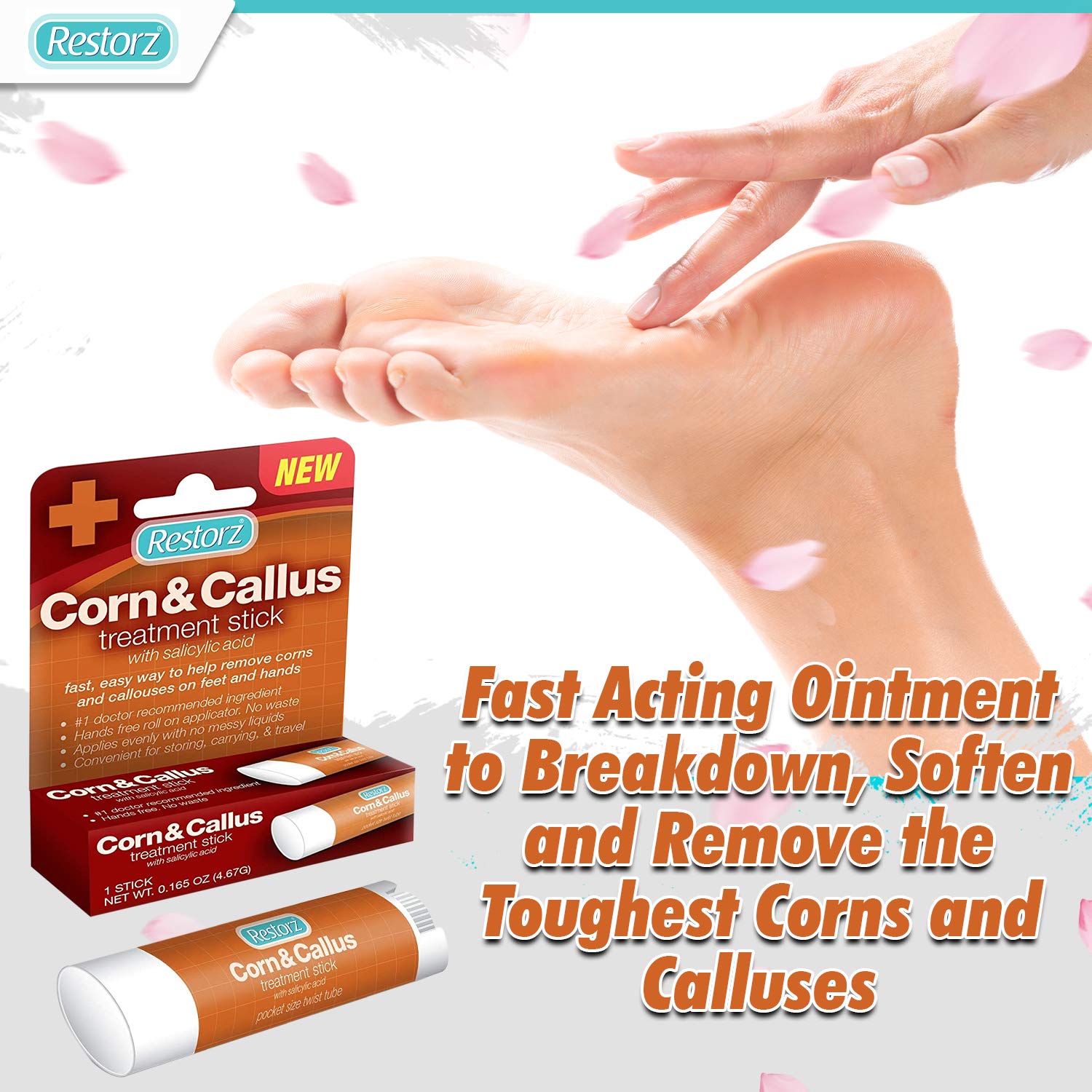 Restorz Corn and Callus Remover with Salicylic Acid, Fast Acting