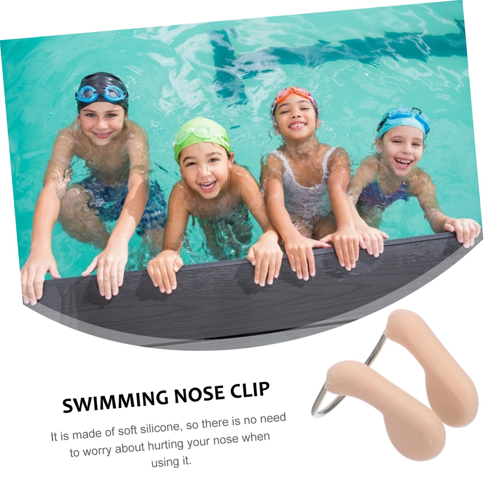 Hemobllo Clip De Nariz De Natación Tapón Nasal Protector Clips De La Nariz para Nadar Deportes Cable Clips De Nariz para Nadadores Pinzas para Nadar En La Nariz Beige