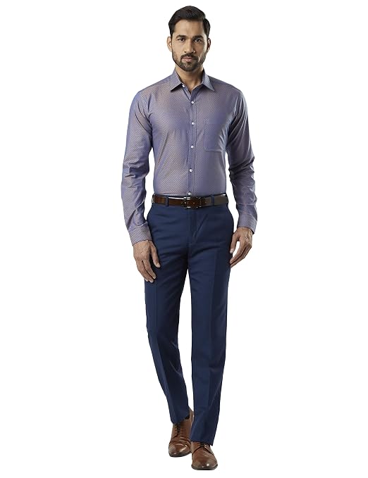 Light Orange Slim Fit Cotton Shirt 