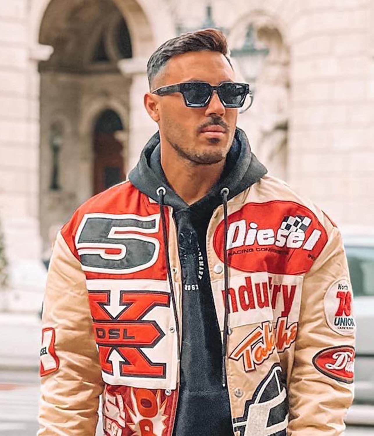 EYLRIM Thick Square Frame Sunglasses for Women Men Fashion Chunky Rectangle Sun Glasses Black Shades - Image 3