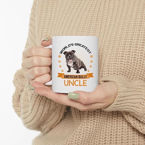 Miniatura 3 de Lovesout World's Greatest Brindle American Bully Dog Tío Regalos para Unkie Taza de café divertida Taza de té de cerámica blanca de 11 oz Regalos