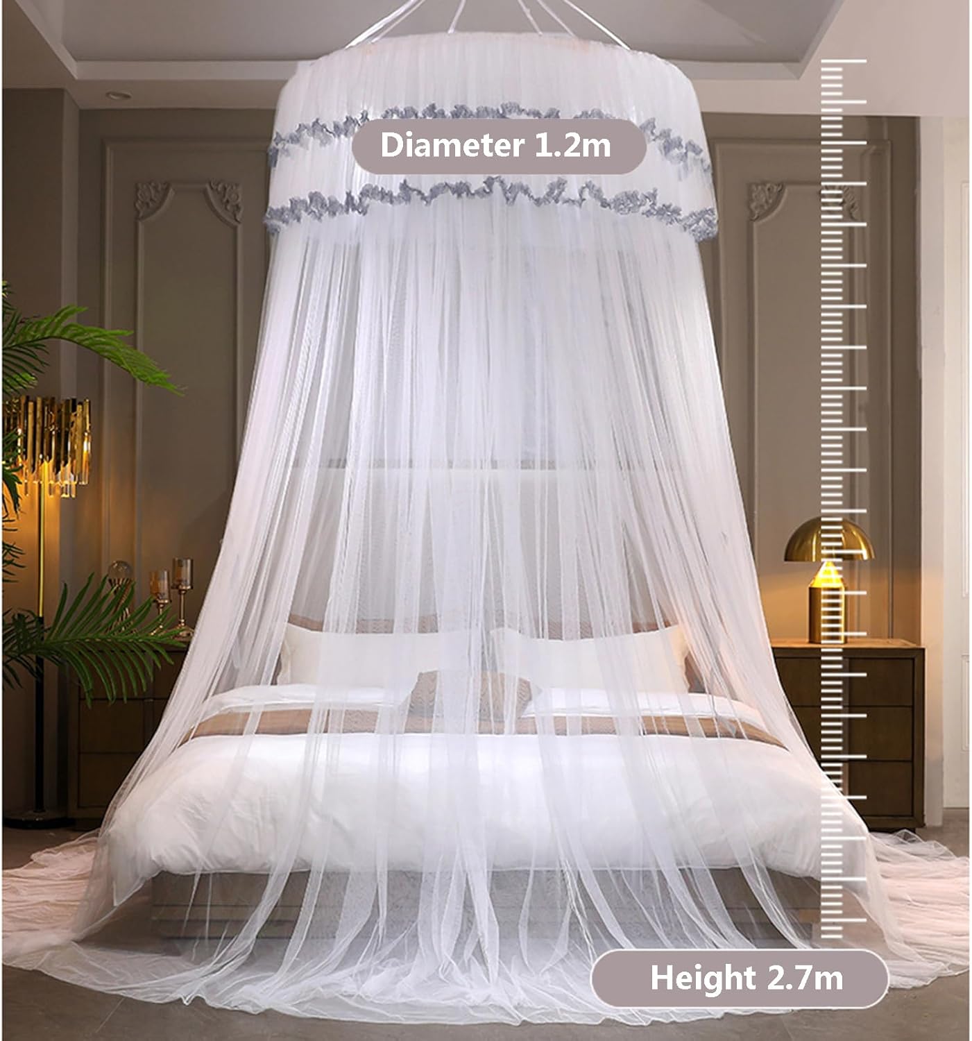 Mosquito Mesh Net for Bed Canopy Large Dome Hanging Bed Net Tent Bed Canopy for Double Single Bed Hanging Bed Net for Bedroom Decorative Travelling Camping, Jade