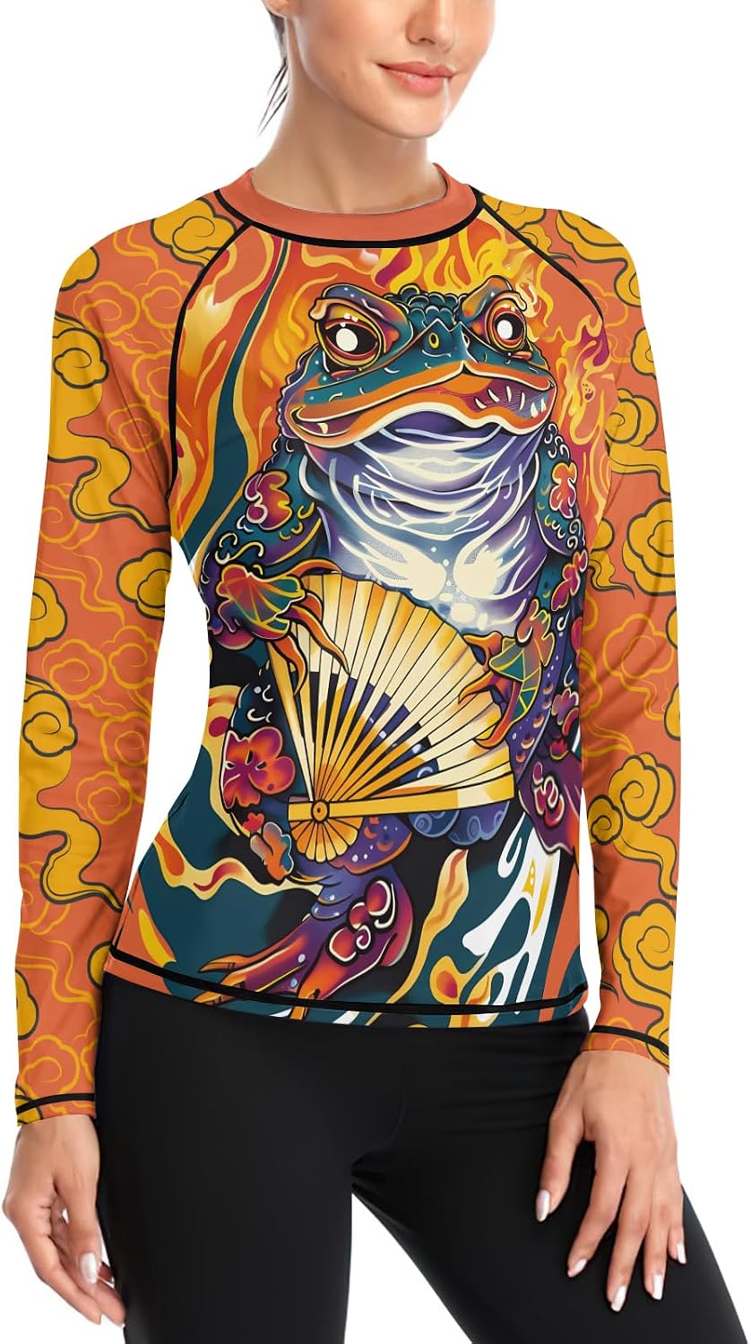 FORMONIES Samurai Women’s Rash Guard Long Sleeve – Compression Base Layer for BJJ MMA No-Gi Jiu Jitsu