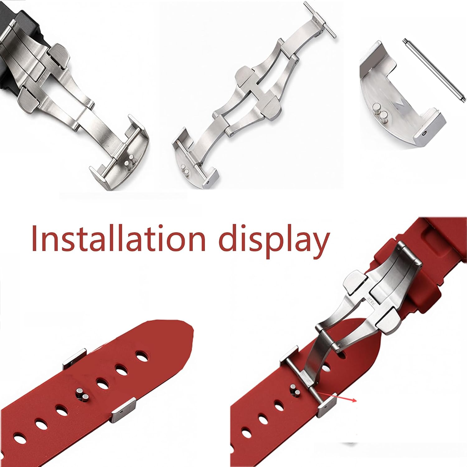 24mm Rubber Watch Band fit for Panerai PAM Strap Black Silicone Belt Butterfly Clasp Folding Buckle Withlogo Men Watch Accessories