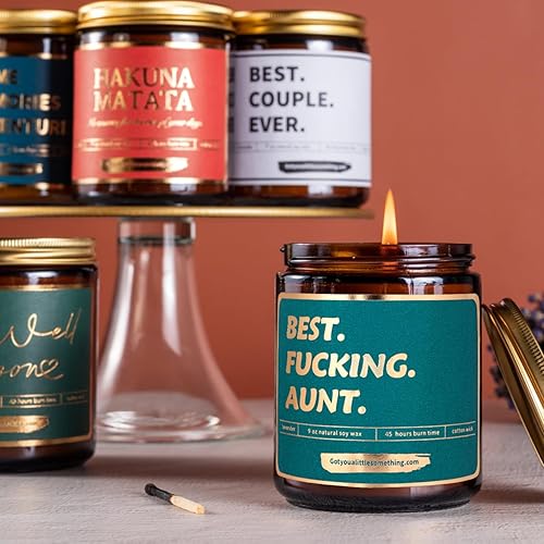 Miniatura 2 de Regalos para tía, vela de cumpleaños con la frase "Best Aunt Ever", divertida vela perfumada para tías, regalo de cumpleaños de tía de sobrina,