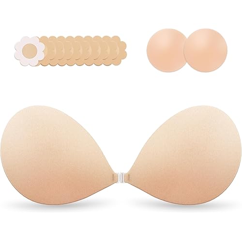 Invisible Strapless Sticky Bra Push up for Women | Ultra Adhesive Bra for Backless Dress | Cleavage Bra Lift with Pasties Kit