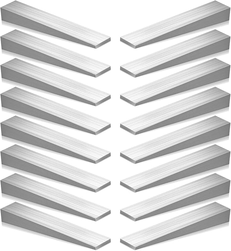 16 Pcs Steel Flange Wedges Beveled Washers Right Angle Wedges Triangular Metal Gaskets Shims for Lathes, Welding Machines Equipment (4.02'' X 0.71'' X 0.5'')