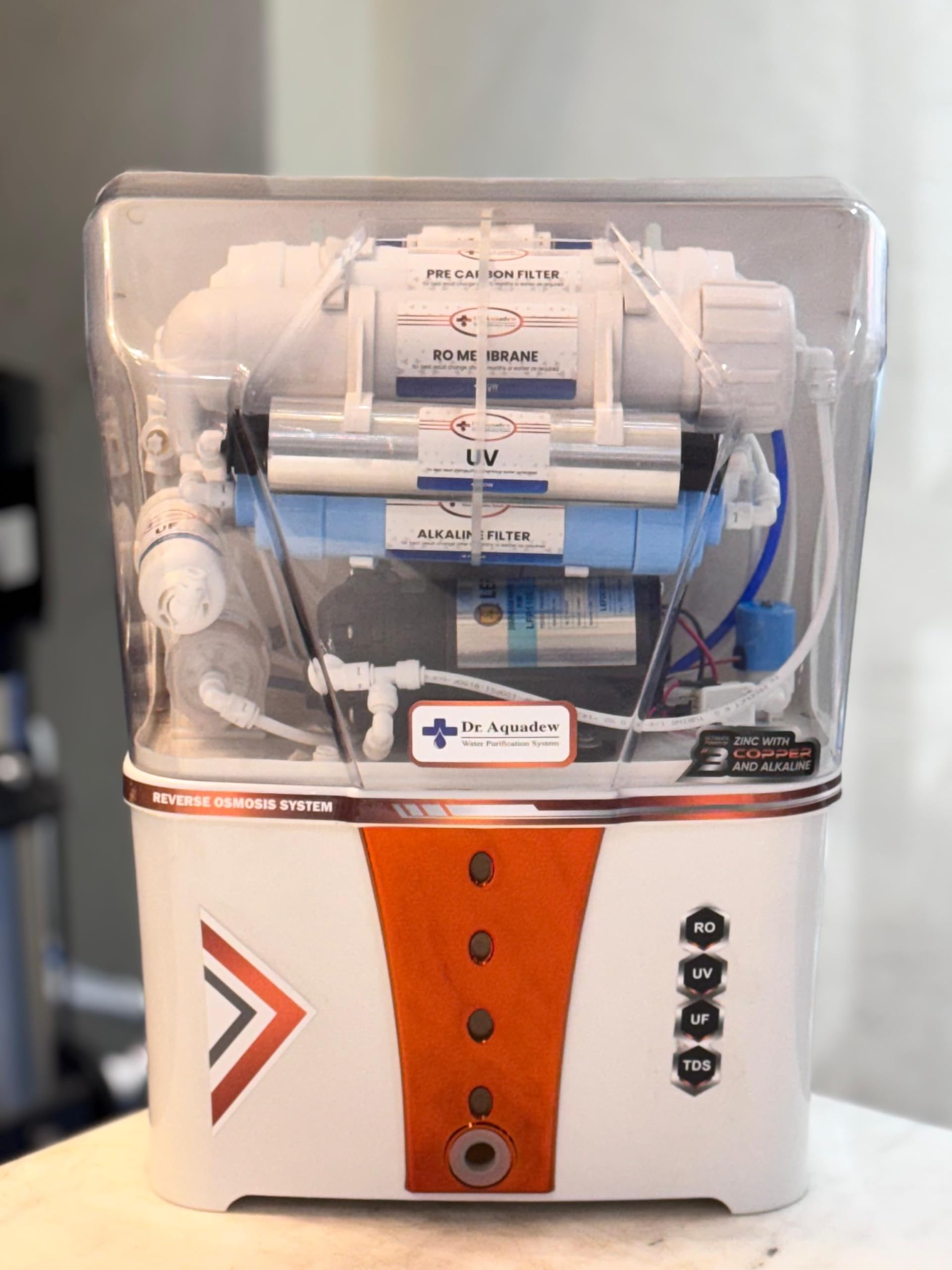Dr Aquadew Reverse Osmosis Water Purifier System with UV, RO Membrane, Pre Carbon Filter, Alkaline Filter, TDS Control-image-24