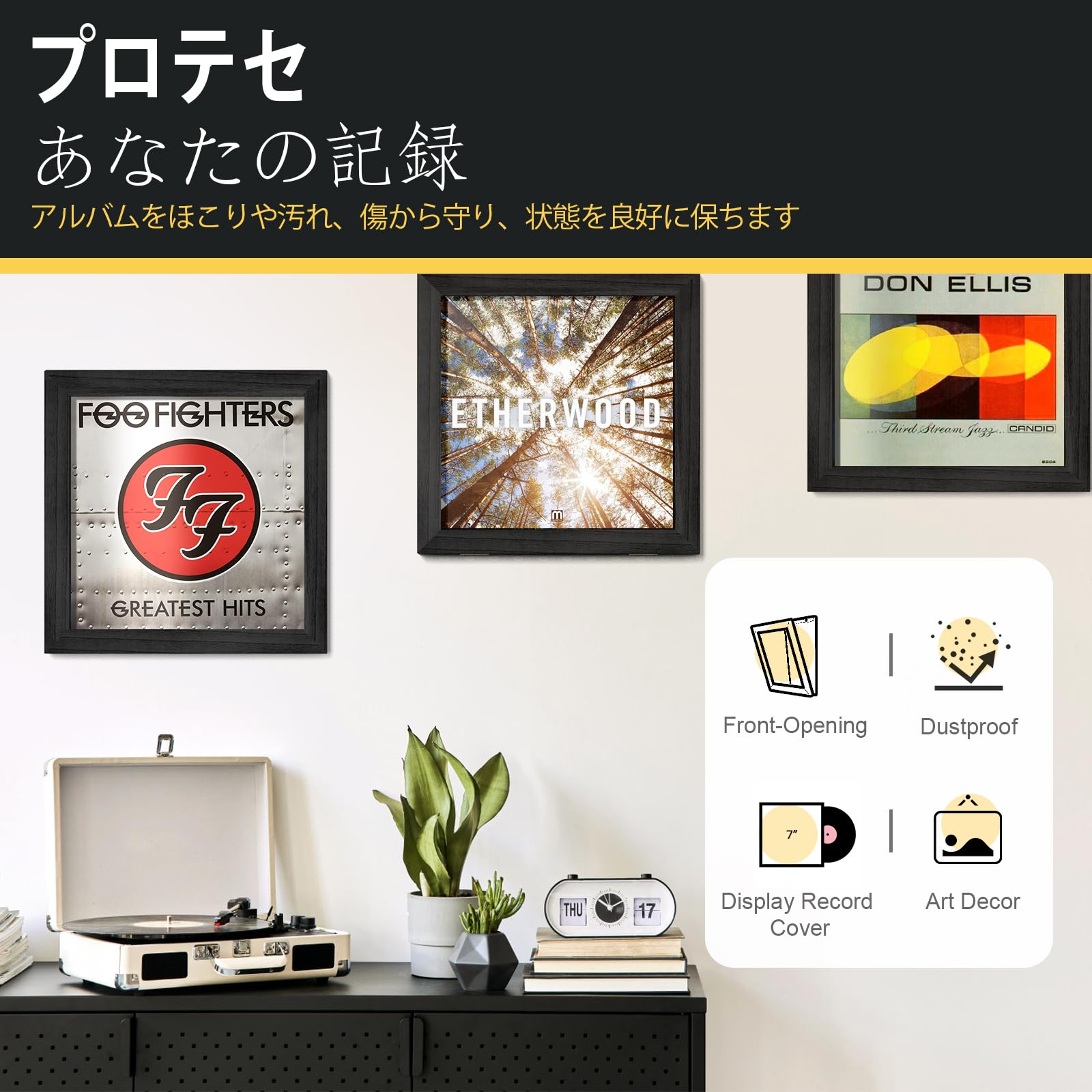 Amazon.co.jp: Emfogo LPレコードディスプレイレコード 壁掛けレコード
