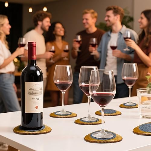 Miniatura 5 de Mid Century Modern Decor Coasters Set of 5 - Absorbent Coaster, Wooden Felt Coaster for Drinks Midcentury Modern Decoration