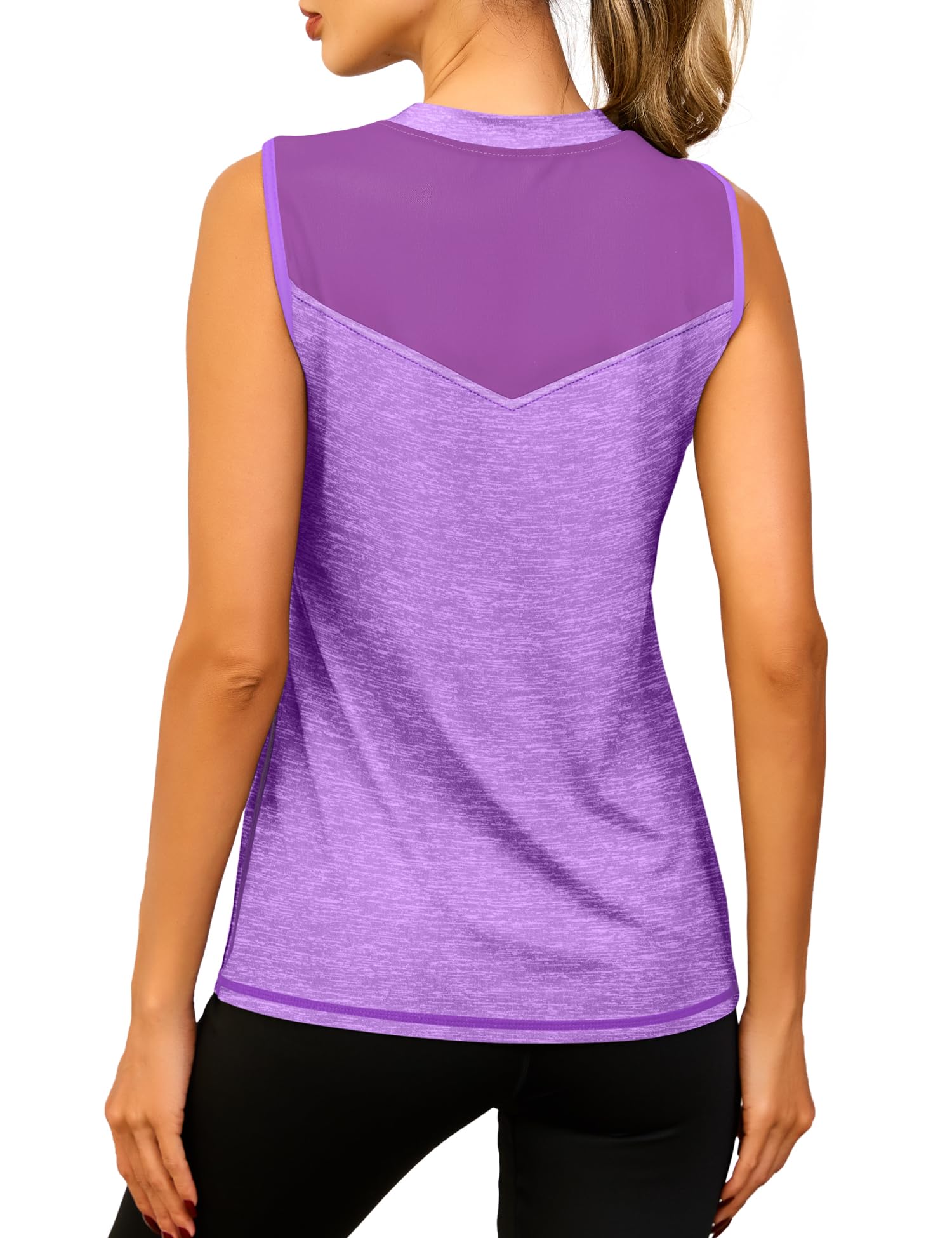 Memouniva Damen Sport Top Ärmelloses Yoga Shirt Leichte Sport Oberteile Fitness Tank Top