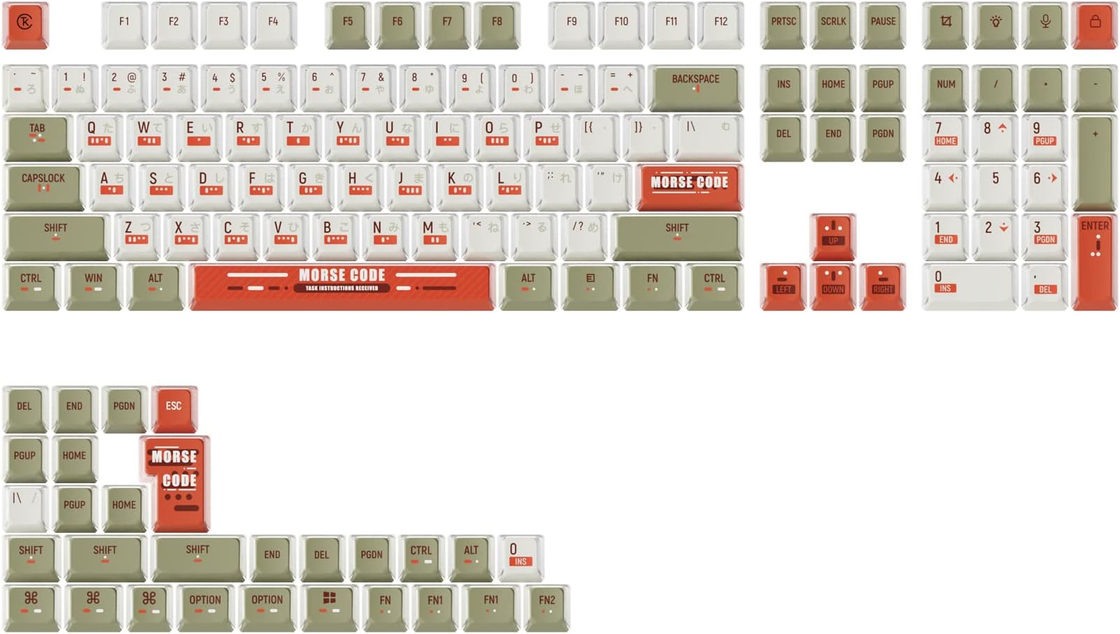 Amazon.com: Keychron OEM Dye-Sub PBT Full Keycap Set - Morse Code ...