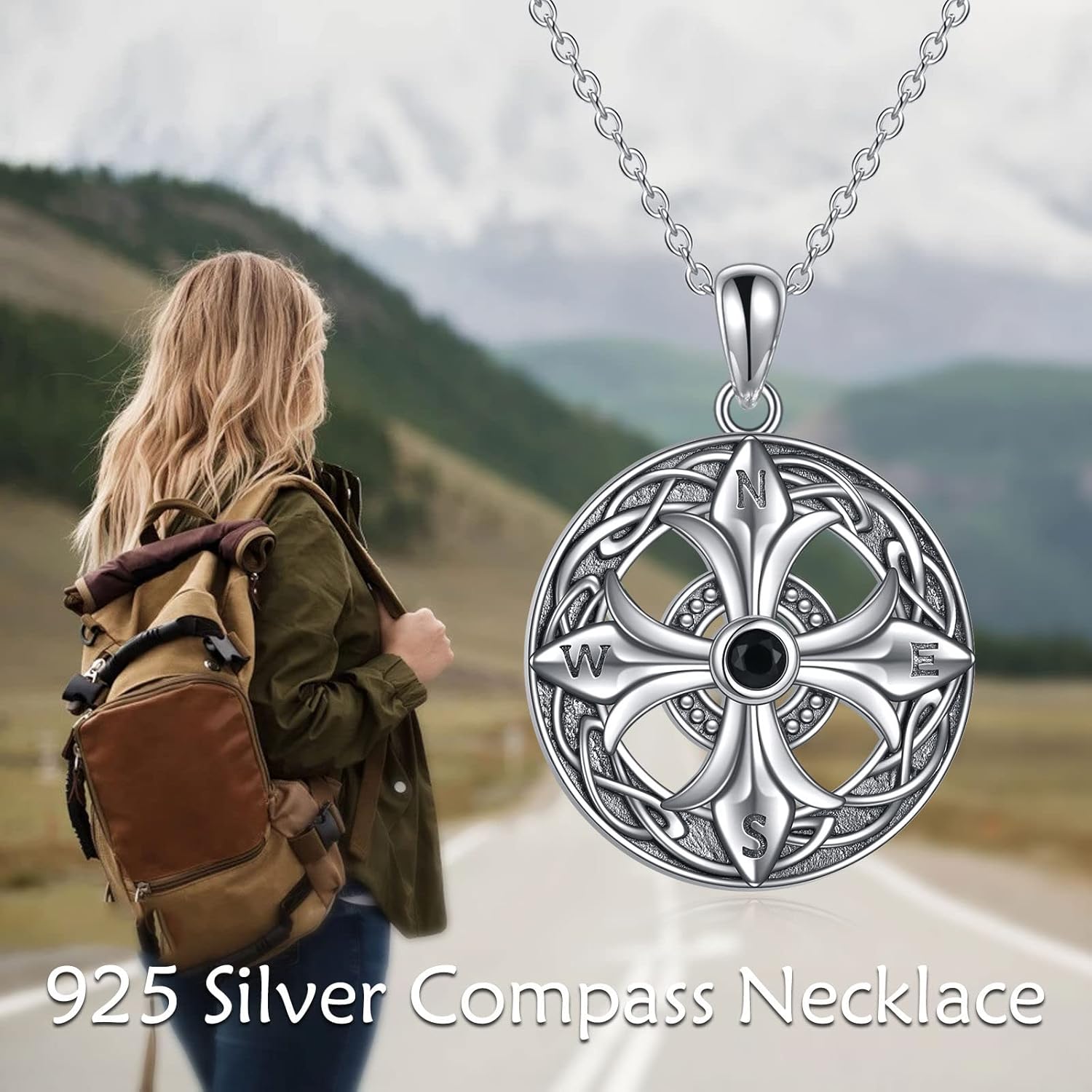 Viking Compass Necklace Sterling Silver Celtic Knot Runes Vegvisir Pendant Necklace Nordic Amulet Pagan Jewelry Gifts for Men Women - Image 6