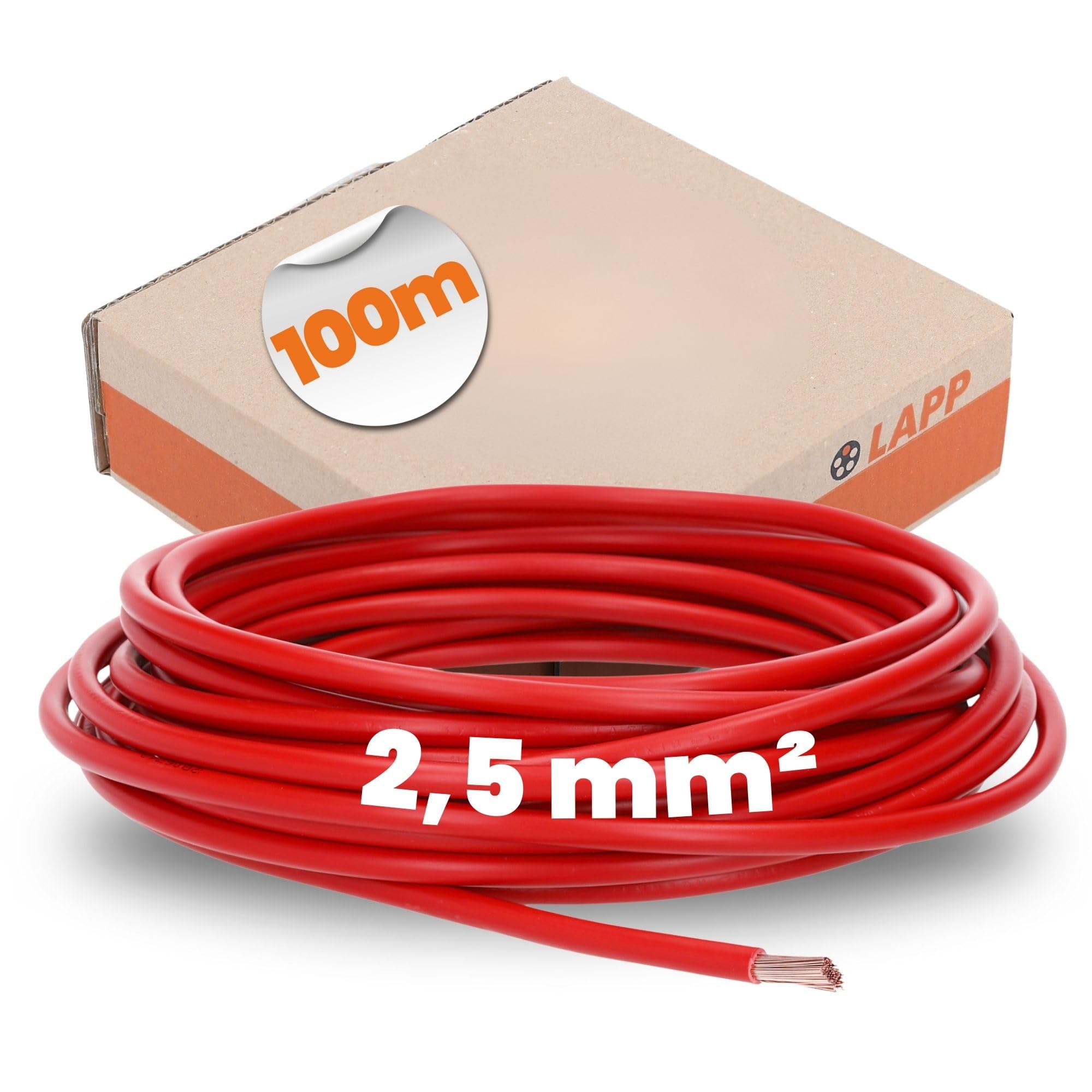 Lapp 4520042 Fil Unique H07V-K 2,5 mm² Câble Souple Rouge 100m