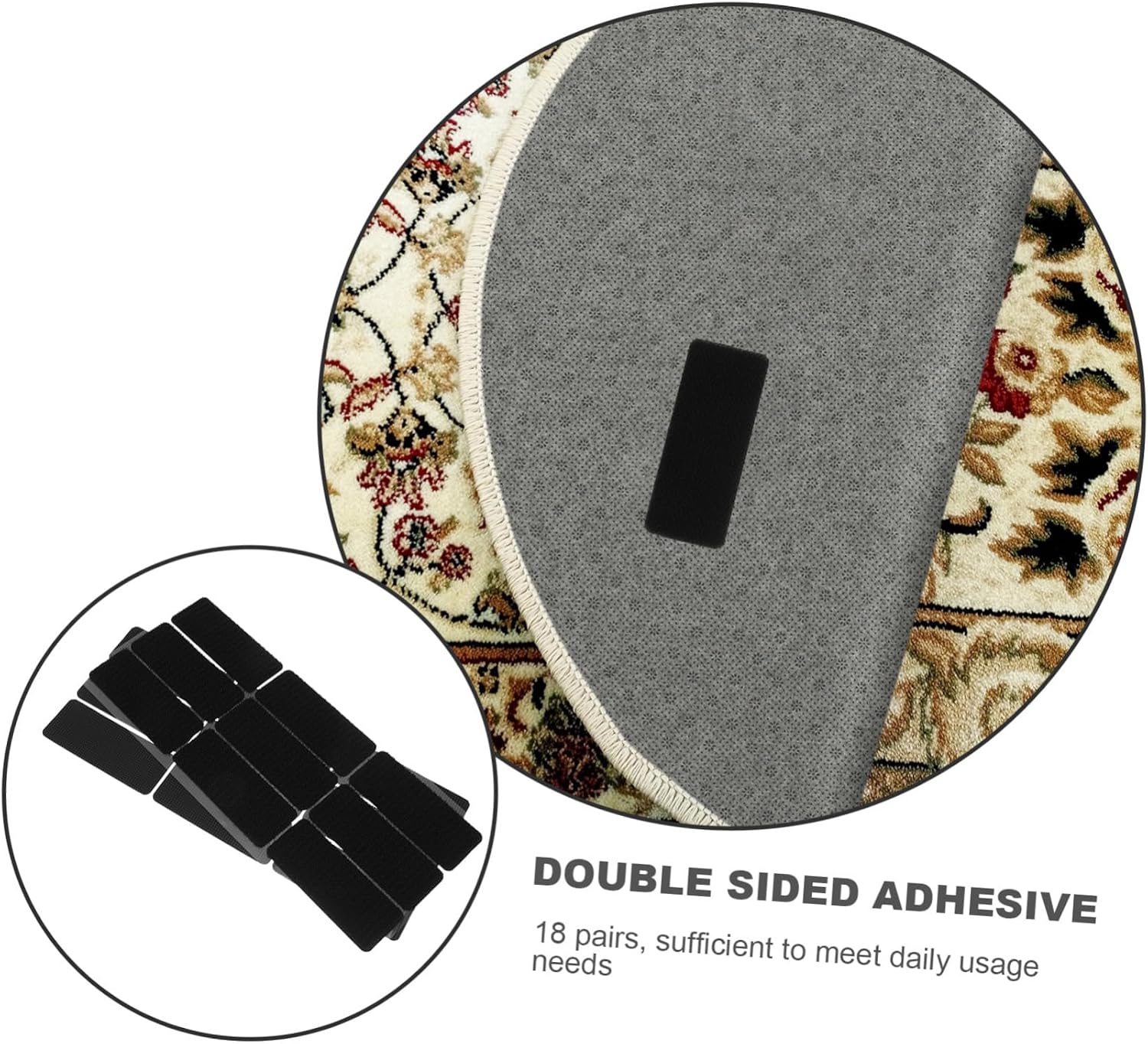 18Pairs Car Floor Mat Gripper Stickers Non-Slip Carpet Fastener for Automotive Use High-Temperature Resistant Double-Sided Adhesive Retainer for Secure Fixing of Mats