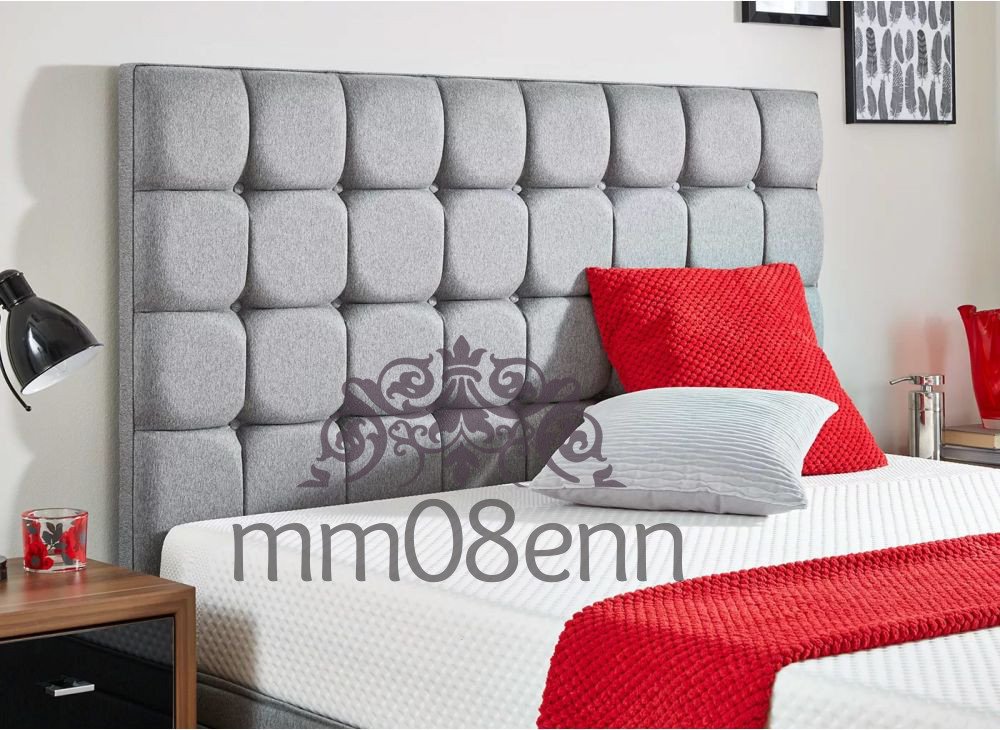 mm08enn Quality Lonarco Buttoned Bed Headboard Crushed Velvet 2FT6, 3FT, 4FT, 4FT6, 5FT, 6FT, (Gold, 6ft Super King Size)