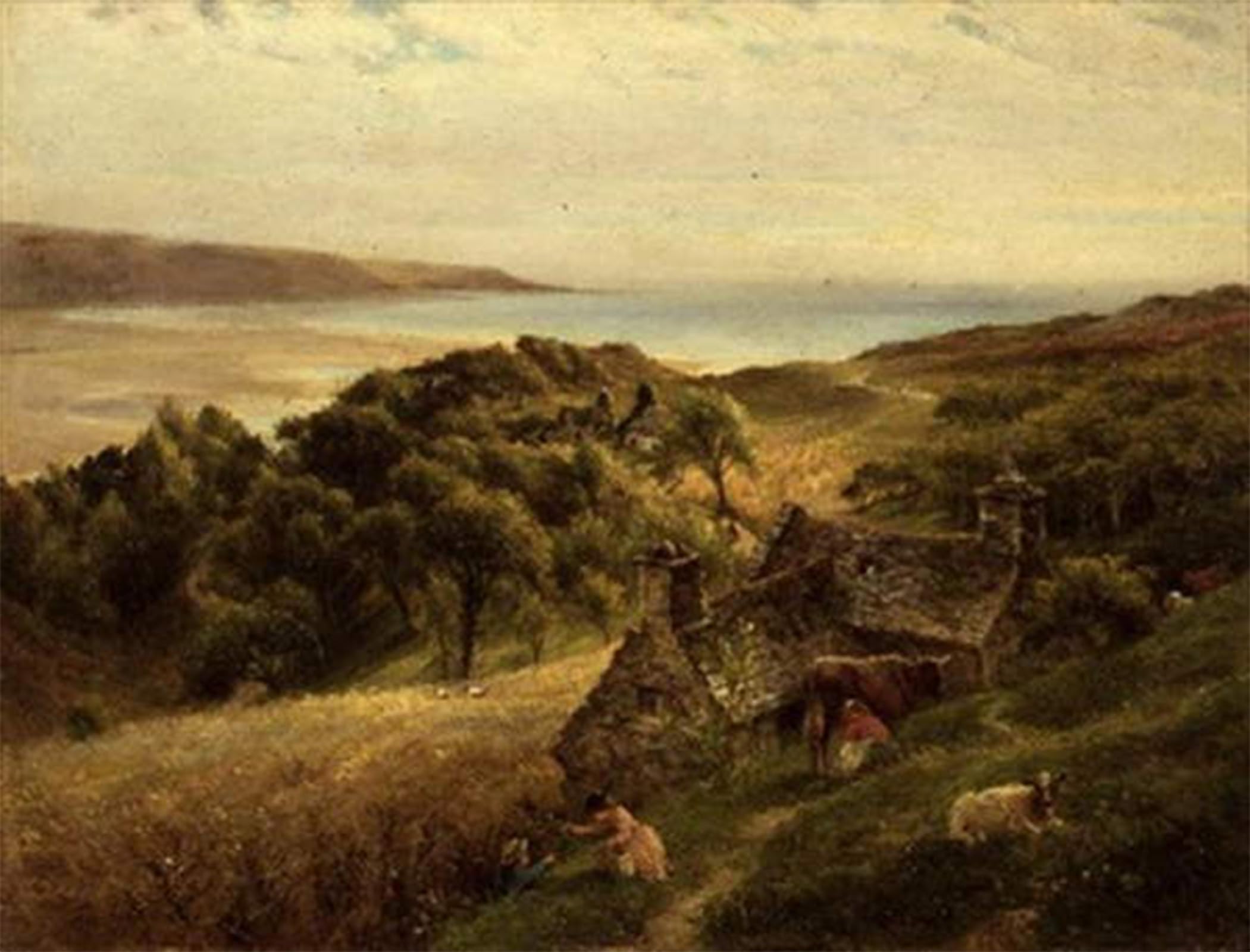 ARTXLXXBN Famous Painting Canvas Artwork Graffiti Print Gorllwyn Barmouth by Charles Lewis Portrait Canvas Image for Home Decor 60x90cm