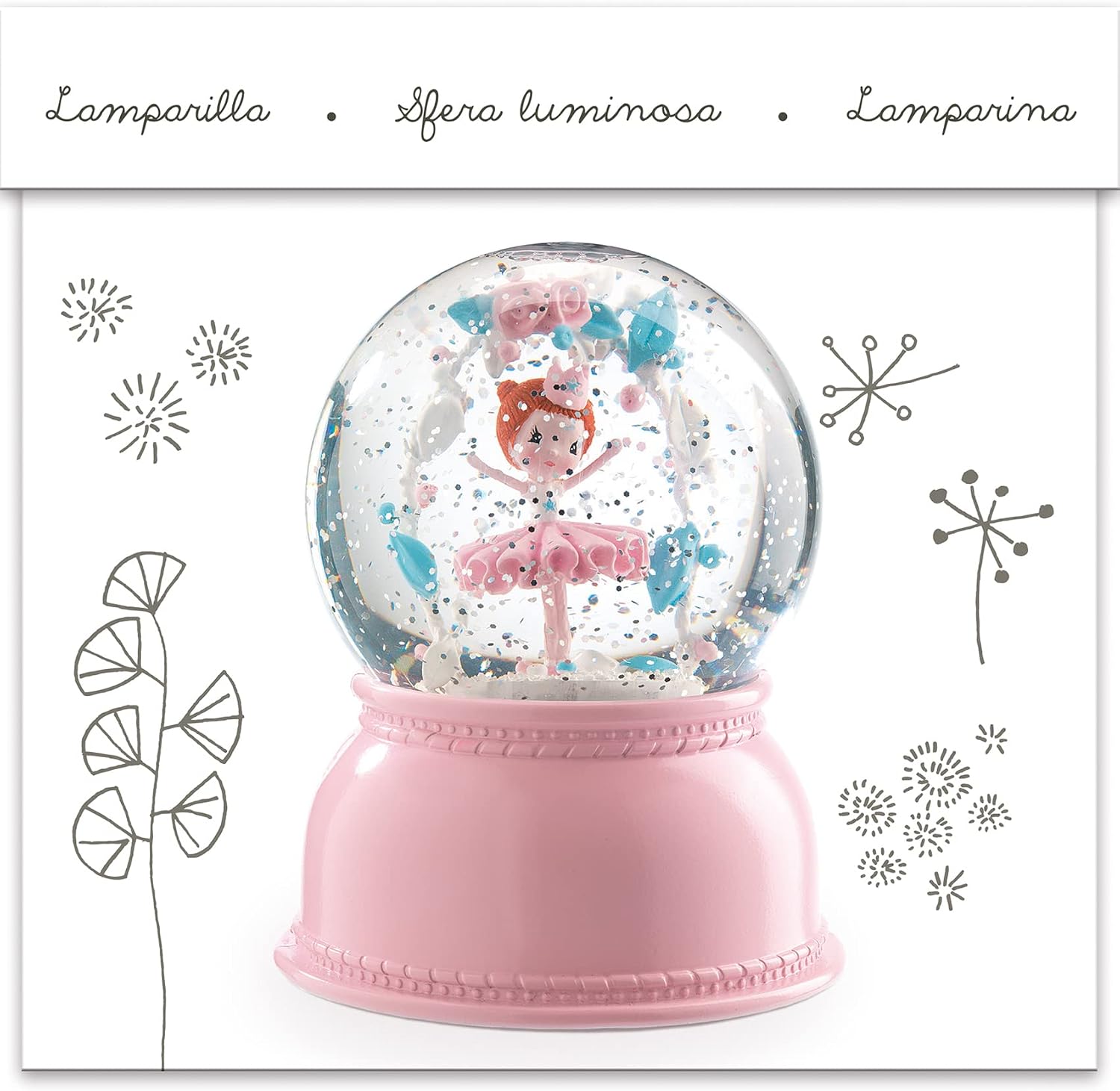 DJECO Ballerina Snowglobe Night Light