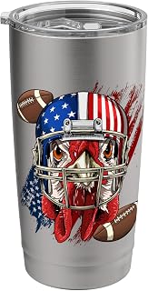 American Football Player Chicken Patriotic Chicken Farmer Stainless Steel Insulated Tumbler