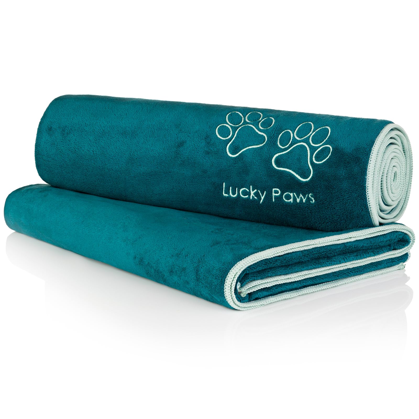 Lucky Paws UK Dog Towel - Toalla extragrande de microfibra de 140 x 70 cm, súper absorbente, lujosamente suave y de secado rápido, toallas de alta calidad para perros para secar perros (paquete de 2