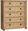 Vida Designs Corona, Chest Of Drawers, 5 Drawer, Solid, Pine Wood